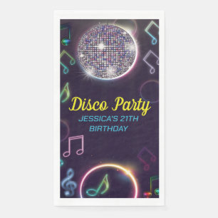 Neon Glow Disco Dance Birthday Party Napkin