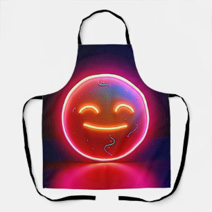 Neon Glow Happy Face Art Apron
