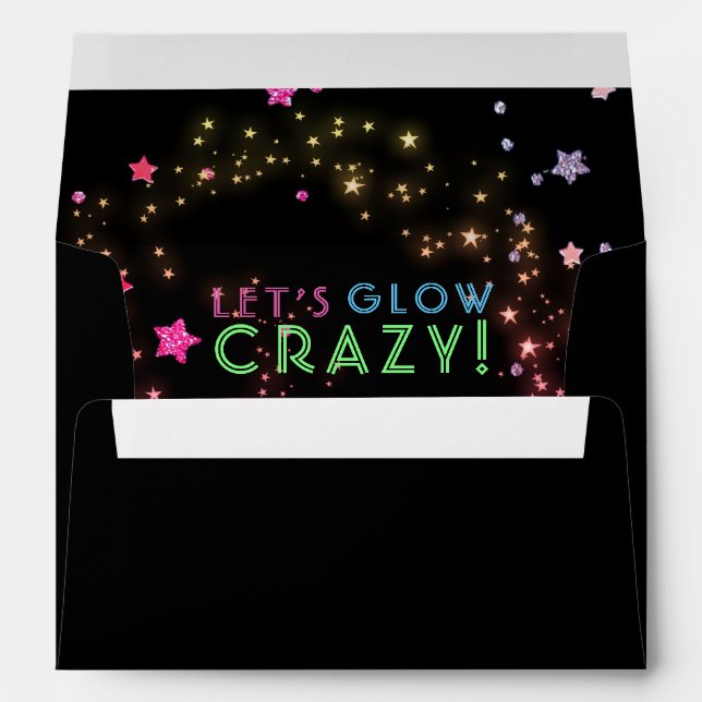 Neon Glow in the Dark Party Kids Birthday 5X7 Envelope (Back (Bottom))