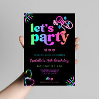 Neon Glow Karaoke Invitation Anniversaire
