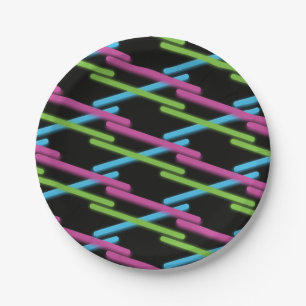 Neon Glow Laser Tag Party Plates