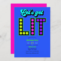 Neon Glow Let’s Get Lit Retro Christmas Party