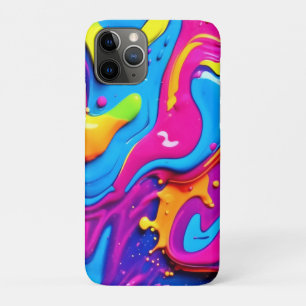 Neon Glow Liquid Splatter Artwork iPhone 11 Pro Case