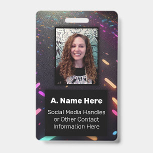 Neon Glow Nightclub ID Concert VIP Event Pass Badge