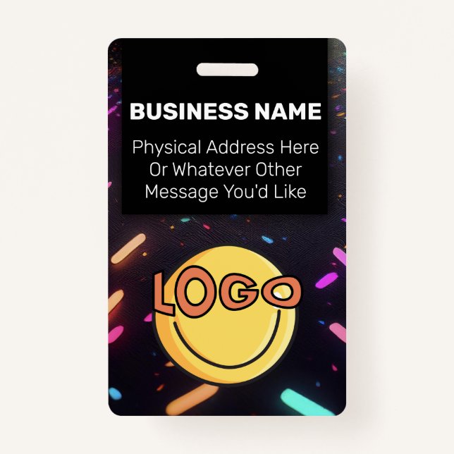 Neon Glow Nightclub ID Concert VIP Event Pass Badge (Back)