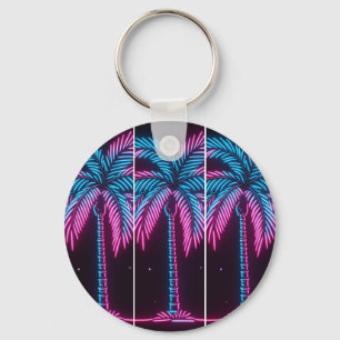 Neon Glow Palm Tree Keychain