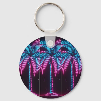 Neon Glow Palm Tree Keychain