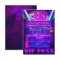 Neon Glow PARTY Birthday VIP PASS Club Invitations
