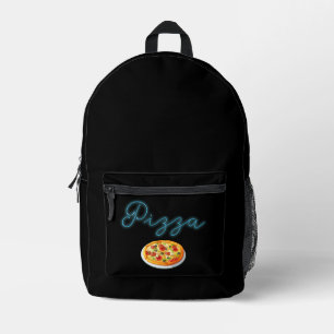 Neon Glow Pizza Party Personalized Printed Backpack