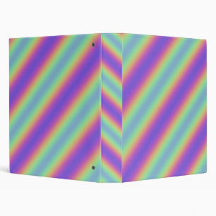 Neon Glow Rainbow Stripe Binder