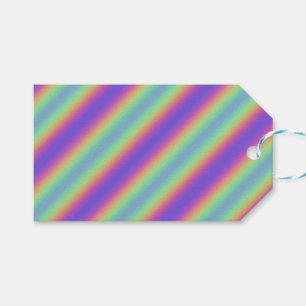 Neon Glow Rainbow Stripe Gift Tag