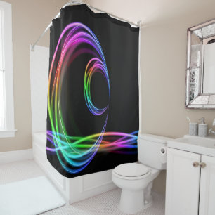 Neon Glow Stick Circles Shower Curtain