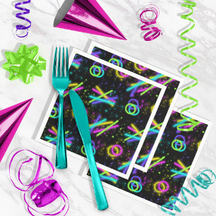 Neon Glow Stick Seamless Pattern ID923 Napkin
