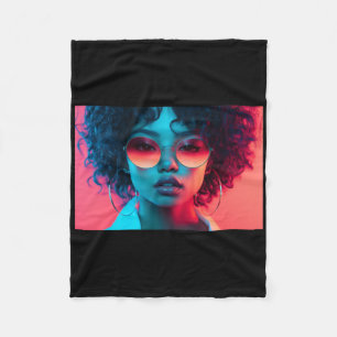 Neon Glow Sticker Fleece Blanket