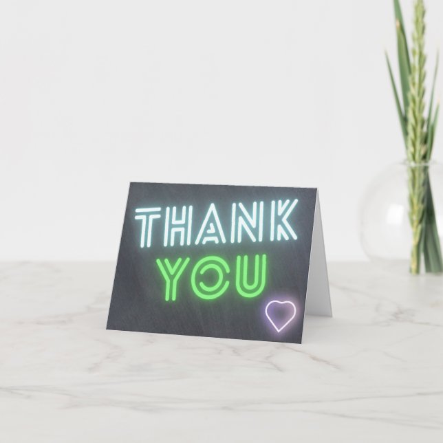 Neon Glow Thank You Card (Front)