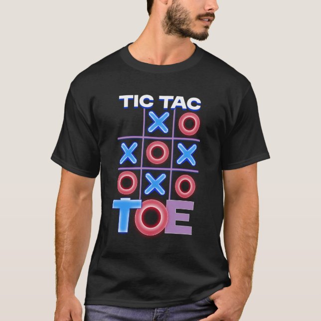 Neon Glow Tic Tac Toe T-Shirt (Front)