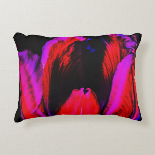 Neon Glow Tulip Accent Pillow