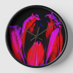 Neon Glow Tulip Clock