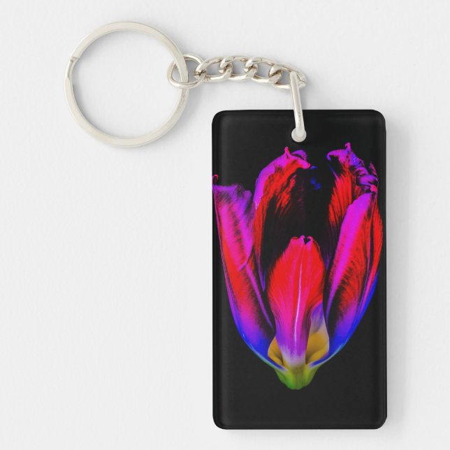 Neon Glow Tulip Keychain (Front)
