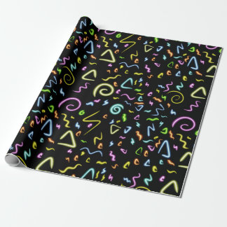 Neon glow wrapping paper