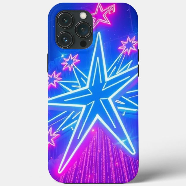 Neon Glowing Big and Small Stars – Mobile  Case-Mate iPhone Case (Back)