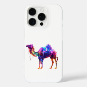  Neon Glowing Camel Art Print - Colorful Fantasy D iPhone 16 Pro Case