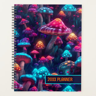 Neon Glowing Mushrooms Planner