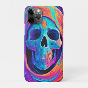 Neon Glowing Skull Art iPhone 11 Pro Case