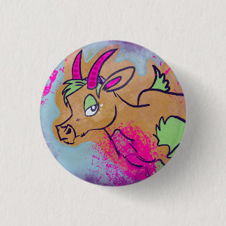 Neon Goat 1 Inch Round Button