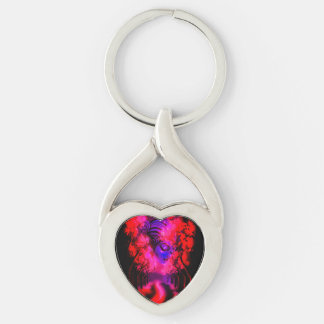 Neon Goddess in Enchanted Forest Keychain