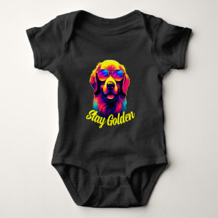 Neon Golden retriever Baby Bodysuit
