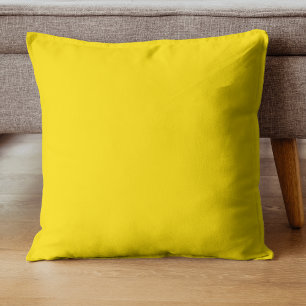 Neon Goldenrod Solid Colour Classic Throw Pillow