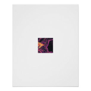 Neon Goldfish and Silhouette Poster