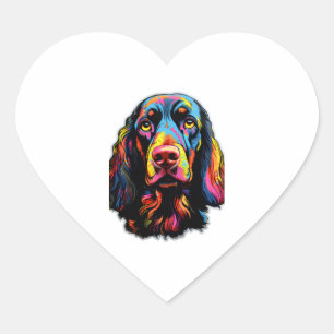 Neon Gordon Setter   Heart Sticker