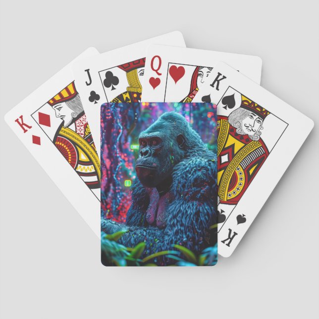Neon Gorilla Playing Cards (Back)