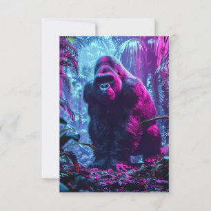 Neon Gorilla Thank You Card