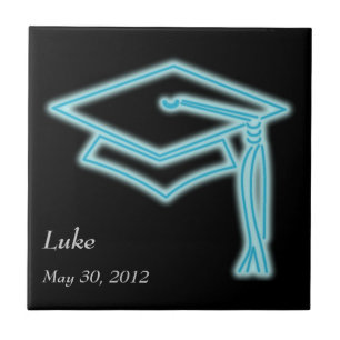 Neon Grad Cap Light Blue Tile