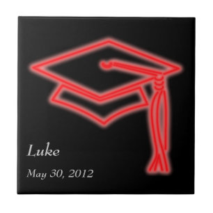 Neon Grad Cap Red Tile