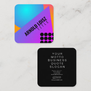 Neon Gradient Geometrical Shapes DJ Club Musician Square Business Card