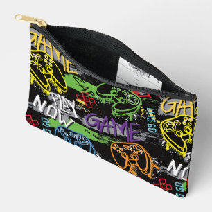 Neon Graffiti Gaming Pattern Accessory Pouch