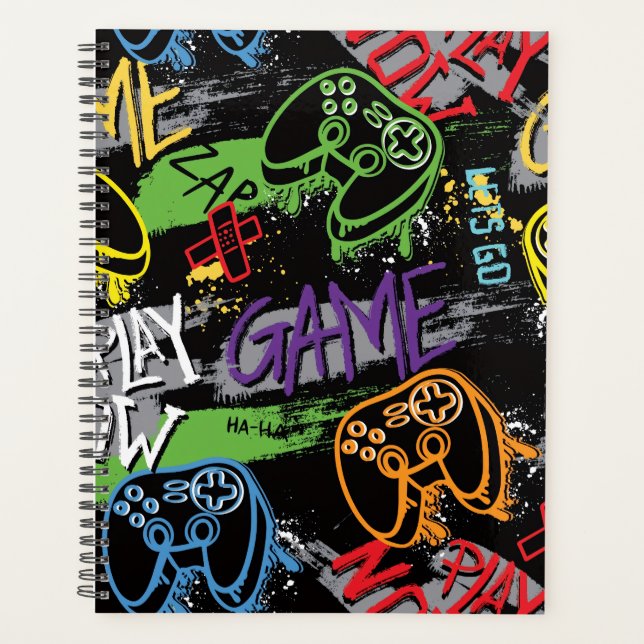 Neon Graffiti Gaming Pattern Planner (Front)
