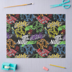 Neon Graffiti Gaming Pattern Tissue Paper