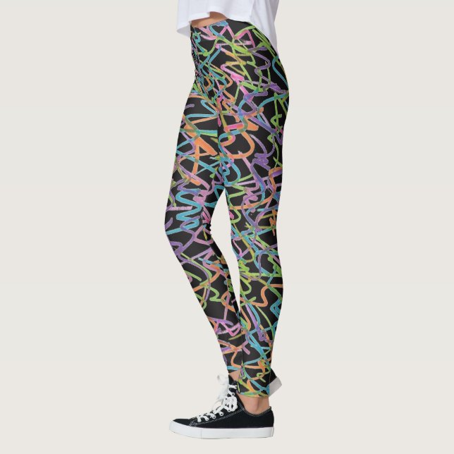 Neon Graffiti Leggings (Left)