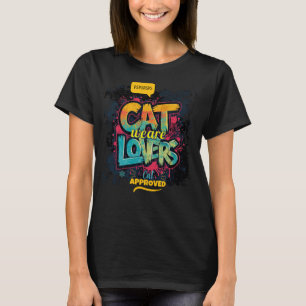 Neon Graffiti Typography Cat Lovers Pop Art T-Shirt
