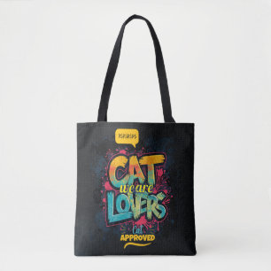 Neon Graffiti Typography Cat Lovers Pop Art Tote Bag