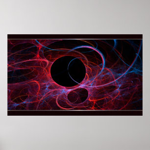 Neon Gravity Flame Fractal Poster