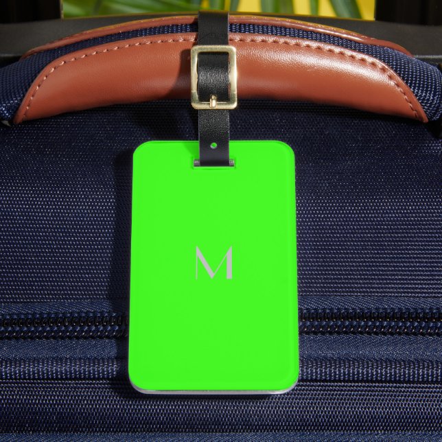 neon green - add monogram luggage tag (Front Insitu 2)