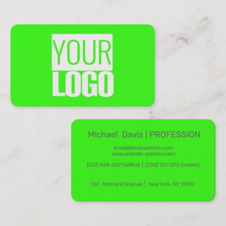 neon green - add your logo business card
