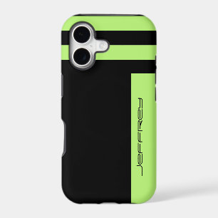 Neon Green and Black Minimalist, Name, Tough