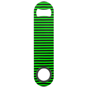 Neon Green And Black Stripes Bar Key